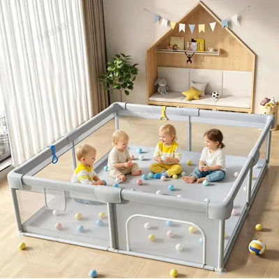 Corral de juegos para niños mejorado de 150/160/180/200 cm, gran piscina de pelotas cuadrada, valla resistente para bebés, para actividades en interiores y exteriores