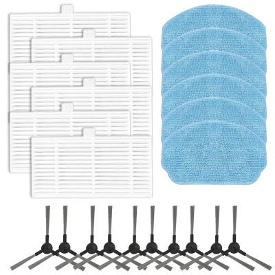 10/22 Uds paños de fregona filtros cepillos laterales para Cecotec-Conga 999 accesorios de Robot aspirador