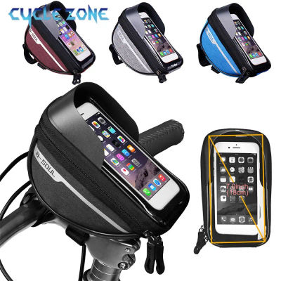 Bolsa para bicicleta de montaña con pantalla táctil, manillar de ciclismo, soporte para teléfono, bolsas para bicicleta, bolsas de almacenamiento para teléfono, accesorios para ciclismo
