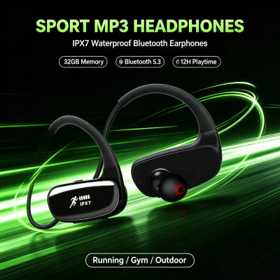 Auriculares Deportivos Bluetooth con Resistencia al Agua IPX7, Almacenamiento MP3 Integrado de 32 GB, Ajuste Seguro para Correr, Ciclismo, Senderismo y Gimnasio
