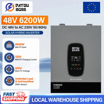 Inversor Solar Híbrido DATOUBOSS 48V 6200W con Cargador MPPT, Modo de Red y Autónomo, Mecanismo de Entrada de Corriente Integrado, Carga Ilimitada
