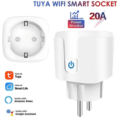 Enchufe Inteligente Tuya EU con WIFI 16/20A, Monitor de Energía, Temporizador, Control por Voz, Compatible con Alexa, Google Home y Alice
