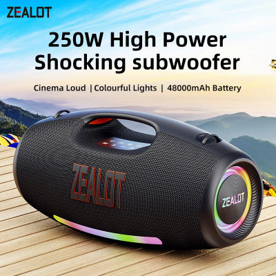 ZEALOT-S89 Altavoz Bluetooth portátil resistente al agua de 250W, subwoofer Boombox inalámbrico para exteriores, radiadores pasivos triples, graves profundos