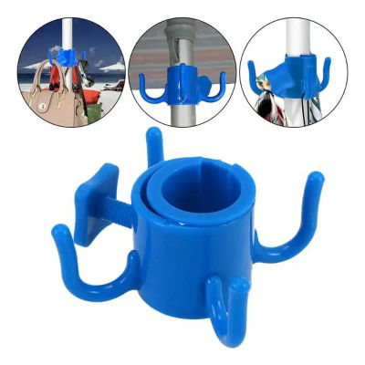 Gancho para colgar sombrilla de playa, gancho para sombrilla de plástico de 4 puntas para colgar toallas/sombreros/ropa/cámara/gafas de sol/bolsas-accesorios