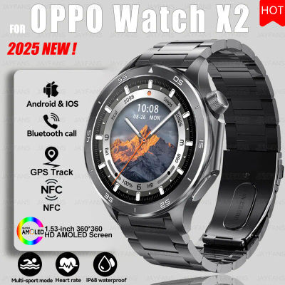 2025 nuevo para OPPO Watch X2 reloj inteligente hombres AMOLED deportes al aire libre NFC GPS brújula ritmo cardíaco impermeable Bluetooth llamada Smartwatch