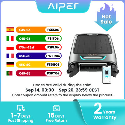 Robot Barredor de Superficie de Piscina Solar AIPER EcoSurfer S2 Reacondicionado, Limpieza Continua Todo el Día, Control APP, Doble Carga y Filtración Precisa 150 μm