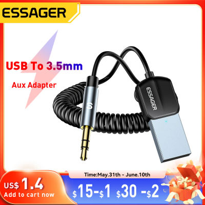 Essager-receptor USB Bluetooth 5,0, adaptador auxiliar Bluetooth para coche, altavoz con conector de 3,5mm, transmisor de música y Audio manos libres para coche