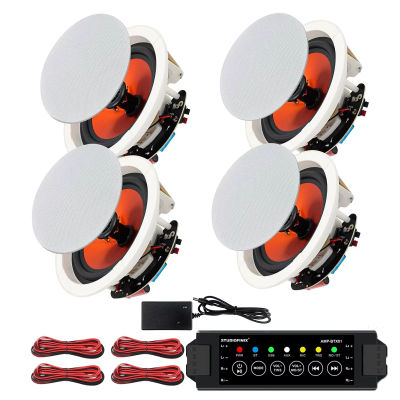 STUDIOFINIX 6,5 "4 Uds 600 vatios altavoces de techo Bluetooth con cable juego de altavoces empotrables para el hogar ideal para cocina interior hogar dormitorio