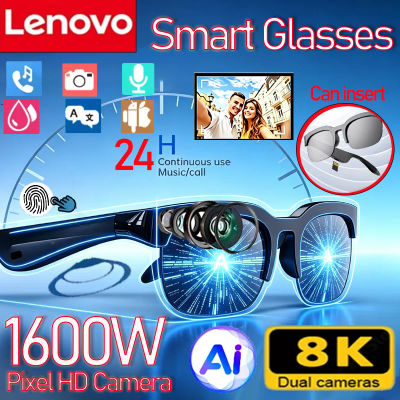 Lentes Inteligentes Lenovo 8K Nuevas con Traducción por IA, Conversación Bluetooth, Grabación, Escucha de Música, Lentes de Sol Inteligentes para Hombre y Mujer