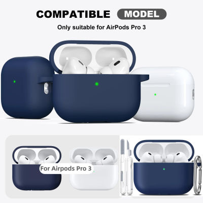 Funda para AirPods Pro de 3. a generación, accesorios para auriculares, funda de silicona suave con llavero y Kit de limpieza para AirPods Pro 3