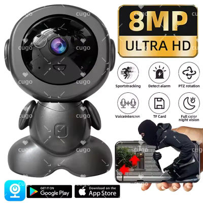 Cámara de seguridad Wifi de 8MP, Monitor de bebé HD para interiores, Robot de vigilancia inteligente para el hogar, cámara PTZ, seguimiento automático, visión nocturna, Monitor para mascotas