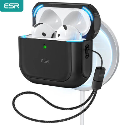 ESR para AirPods 4 2024 funda para auriculares funda protectora MagSafe con cordón para AirPods Pro 3 2025 y funda para Airpods Pro 2a/1a generación