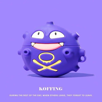 Para Funda Airpods Pro 3, Funda de silicona para auriculares Kokemon Ball Koffing para Funda Airpods Pro 2/funda Airpods 4 Funda