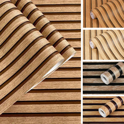 Papel tapiz autoadhesivo impermeable, imitación de grano de madera, PVC, para gabinetes, mesas y sillas, pegatinas de pared para renovación de muebles sin costuras