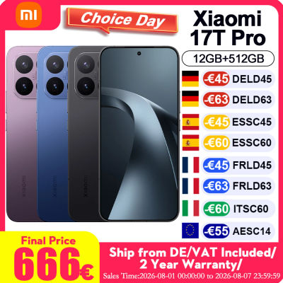 Versión Global Xiaomi 17T Pro, Teléfono Celular con Pantalla AMOLED de 6.83'', Lente Teleobjetivo Leica 5X, Batería de Silicio-Carbono de 7000mAh (típ.), Teléfono Móvil con Xiaomi HyperOS