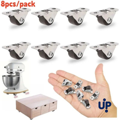 8 Ruedas de Goma Silenciosas Multiusos de 0.5 Pulgadas, Mini Ruedas Direccionales, Ruedas Lineales Pequeñas para Muebles, Electrodomésticos, Cajas de Almacenamiento DIY
