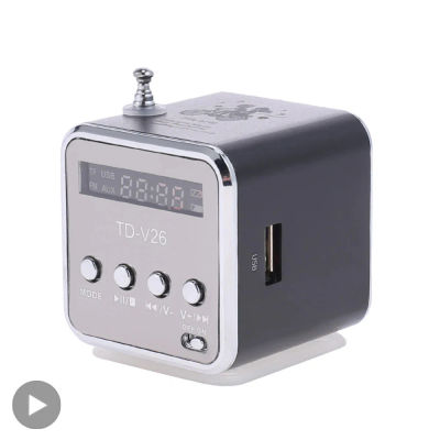 TD-V26 Mini Altavoz Bluetooth portátil con pantalla Radio FM Reproductor de MP3 Soporte Tarjeta TF para teléfono portátil