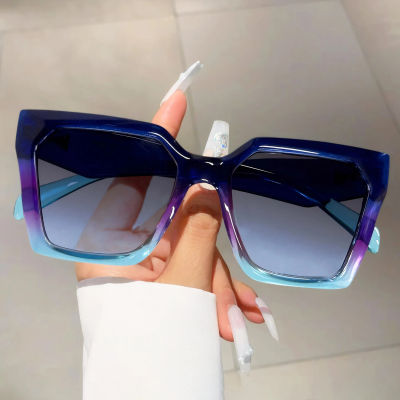 2025 Nuevas gafas de sol de gran tamaño con montura cuadrada para mujer, estilo moderno, gafas de sol con montura colorida