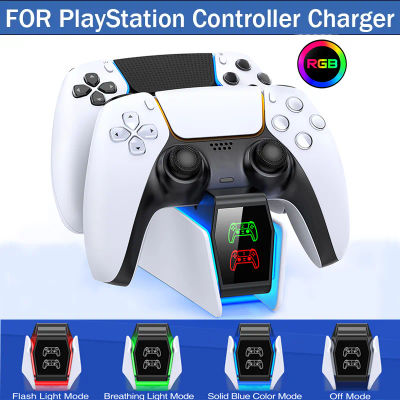Estación de carga de controlador RGB para PS5, cargador rápido Dual, soporte de carga con indicador RGB, estación de acoplamiento para mando PS5