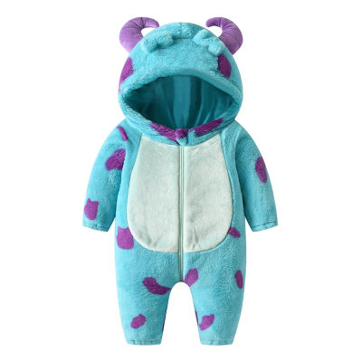 Disfraces de Halloween para bebés y niños pequeños, mono polar con capucha de animales de dibujos animados, pelele, ropa cálida para Otoño e Invierno
