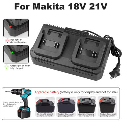 Cargador de batería Dual para Makita BL1415 BL1815 BL1830 BL1850 enchufe estadounidense/europeo 3.0A 18V 21V MAX cargador rápido de batería de iones de litio 2 ranuras