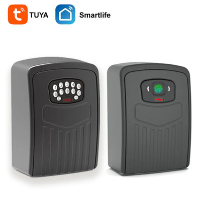 Caja de seguridad con huella dactilar o contraseña TUYA, caja de bloqueo de almacenamiento con Bluetooth, aplicación Smart Life, caja de seguridad antirrobo para montaje en pared