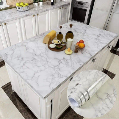 Papel tapiz autoadhesivo de película de vinilo de mármol de 80cm para baño, cocina, papel Ambry, muebles de sala de estar, pegatina de pared impermeable de PVC