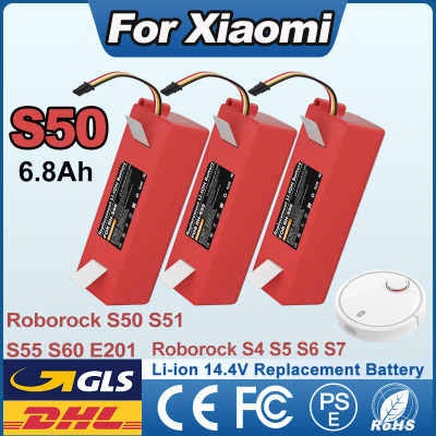 Batería de 6,8 Ah y 14,4 V para Robot Aspirador Xiaomi S50, Batería de Repuesto para Xiaomi Roborock S55 S60 S65 S50 S51 S5 S6 S7