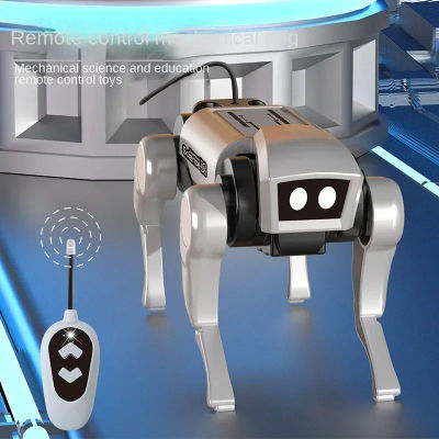 Robot Rc con Control remoto para niños, juguete mecánico para perros, enseñanza de ciencias, modelo de ensamblaje Diy, juego eléctrico de juguetes para niños, regalo