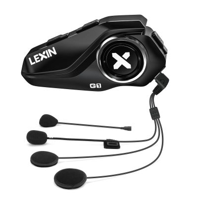 Auriculares Bluetooth Lexin G1 para casco de motocicleta, asistencia de voz, música, impermeables IP67, altavoces de alta definición