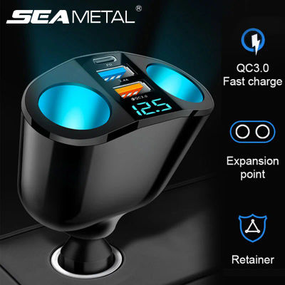 SEAMETAL PD + QC3.0 cargador de teléfono para coche 12V/24V adaptador Universal de encendedor de cigarrillos para coche tipo C enchufe USB cargador de coche de carga rápida