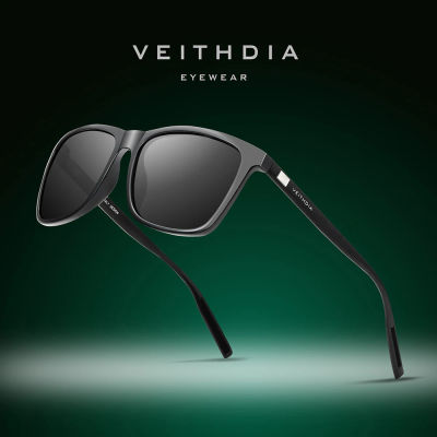 VEITHDIA gafas de sol Unisex Retro de aluminio + TR90 gafas de sol polarizadas lentes Vintage gafas de sol para hombres/mujeres