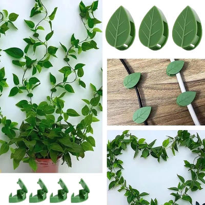 10/20/40/60 piezas Soportes para plantas en forma de hoja, Ganchos adhesivos para plantas trepadoras de pared, Fijadores de enredaderas, Soportes para flores
