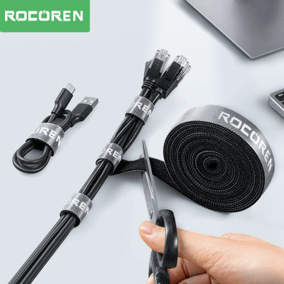 Rocoren-organizador de cables, enrollador de cables, gestión de cables USB, Protector de cargador para teléfono, ratón, auricular, soporte de Cable, protección de cables