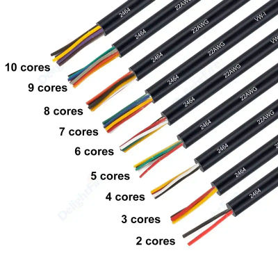 Cable de 4 núcleos Cable automotriz extensión LED Flexible Cable enfundado 8 7 6 5 Cable de 2 núcleos para altavoz de Audio tira de luz LED para exteriores