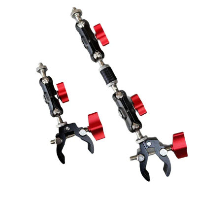 Superabrazadera metálica para cámara con doble rótula y brazo mágico para DSLR, monitor, luz, micrófono, GoPro, soporte de teléfono, accesorios de fotografía