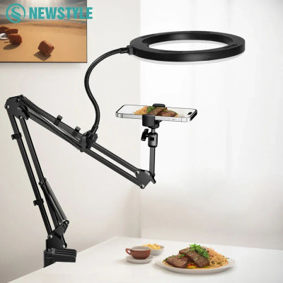 Luz LED de relleno para transmisión en vivo de teléfono con brazo robótico Flexible, soporte para teléfono, grabación de disparo fijo, palo de Selfie para transmisión en vivo
