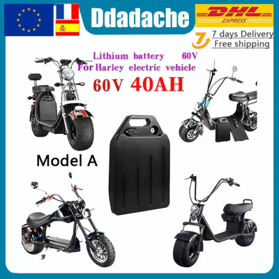 Batería Eléctrica Citycoco para Harley, 60V 20Ah-40Ah para Motocicletas Harley de 250W~1500W, Batería de Litio Impermeable + Cargador de 67.2V