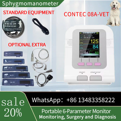 CONTEC08A uso veterinario esfigmomanómetro electrónico presión arterial Digital veterinario uso veterinario Monitor mascotas perro gato caballo, etc.