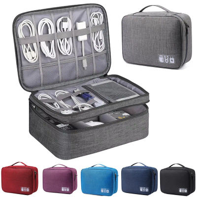 Bolsa de almacenamiento de cables, organizador de accesorios electrónicos digitales impermeables, estuche organizador de cables de viaje portátil para cargador de Cable USB