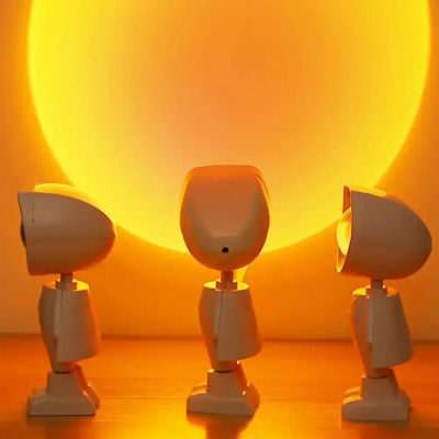 Robot astronauta recargable, proyección de arcoíris, lámpara solar, mesa, luz nocturna, lámpara de atardecer, atenuación infinita, luz de ambiente para dormitorio
