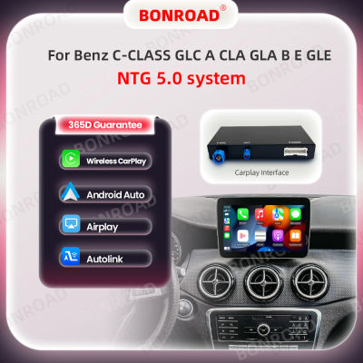BONROAD-adaptador CarPlay inalámbrico, módulo automático Android para Benz, C GLC W205 A CLA GLA B E GLE CLS NTG 5,0, con Bluetooth
