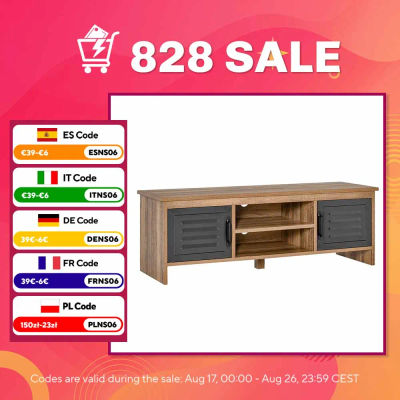 HOMCOM Mueble de TV para Televisores 42" con 2 Puertas y 2 Estantes 109x35x38cm