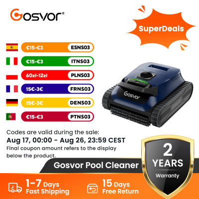 Gosvor 2026 Nuevo Robot Limpiador de Piscinas Inalámbrico, para Piscinas Enterradas y Elevadas, Aspiradora con Fregado 4 en 1 de Paredes y Líneas de Agua, Fácil de Usar, Hasta 200 Minutos de