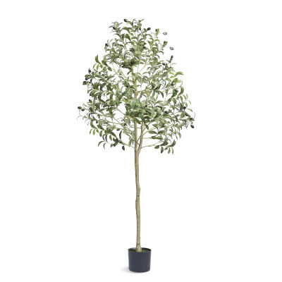 SucceBuy Olivo Artificial de 5/6 pies de alto, planta sintética, árbol en maceta falso verde realista para decoración de almacén de oficina en casa, interior