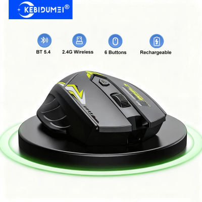 Ratón Bluetooth 5,4, ratón inalámbrico de modo Dual 2,4G, 6 botones, ratón para juegos, ratón silencioso de oficina, ratón recargable para PC y portátil