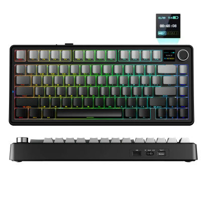 Teclado Mecánico AULA F75 MAX 75% con Cable/Bluetooth/2.4G, Teclado RGB para Deportes Electrónicos con Pantalla TFT para PC/Mac/Android ﻿