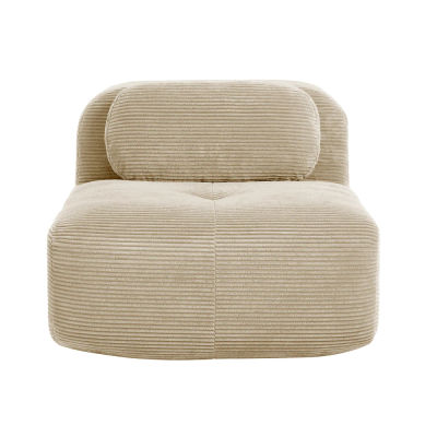 Sofá encantador y moderno de 1 pieza sin reposabrazos con cojín, muebles de sala de estar, sofá esquinero Modular, tela Cordstock Premium