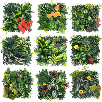 Plantas artificiales, Panel de pared de hierba, seto de boj para interior y exterior, decoración del jardín del hogar, planta falsa, decoración de boda