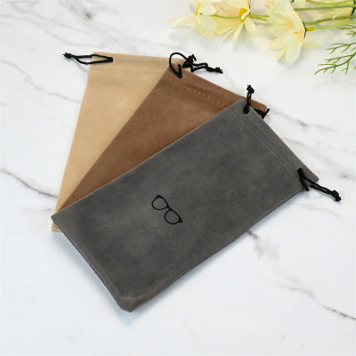 Estuche para gafas portátil a la moda, accesorios para gafas, bolsa suave para gafas de sol, bolsas con cordón de Color sólido